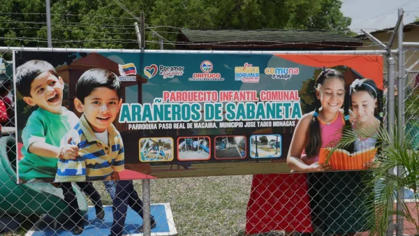 Sano esparcimiento en las parroquias: Reinauguran el parque infantil "Arañeros de Sabaneta" en Paso Real de Macaira.