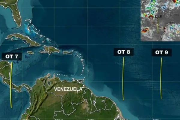 Período de lluvias: Inameh prevé la llegada de dos nuevas ondas tropicales a Venezuela esta semana.